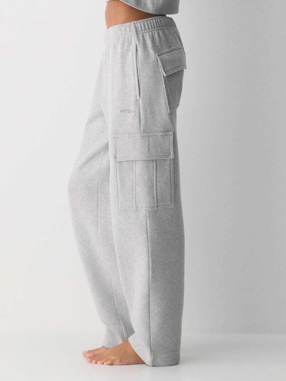 Aritzia Sweatfleece Mega Cargo Sweatpants in Heather Grey